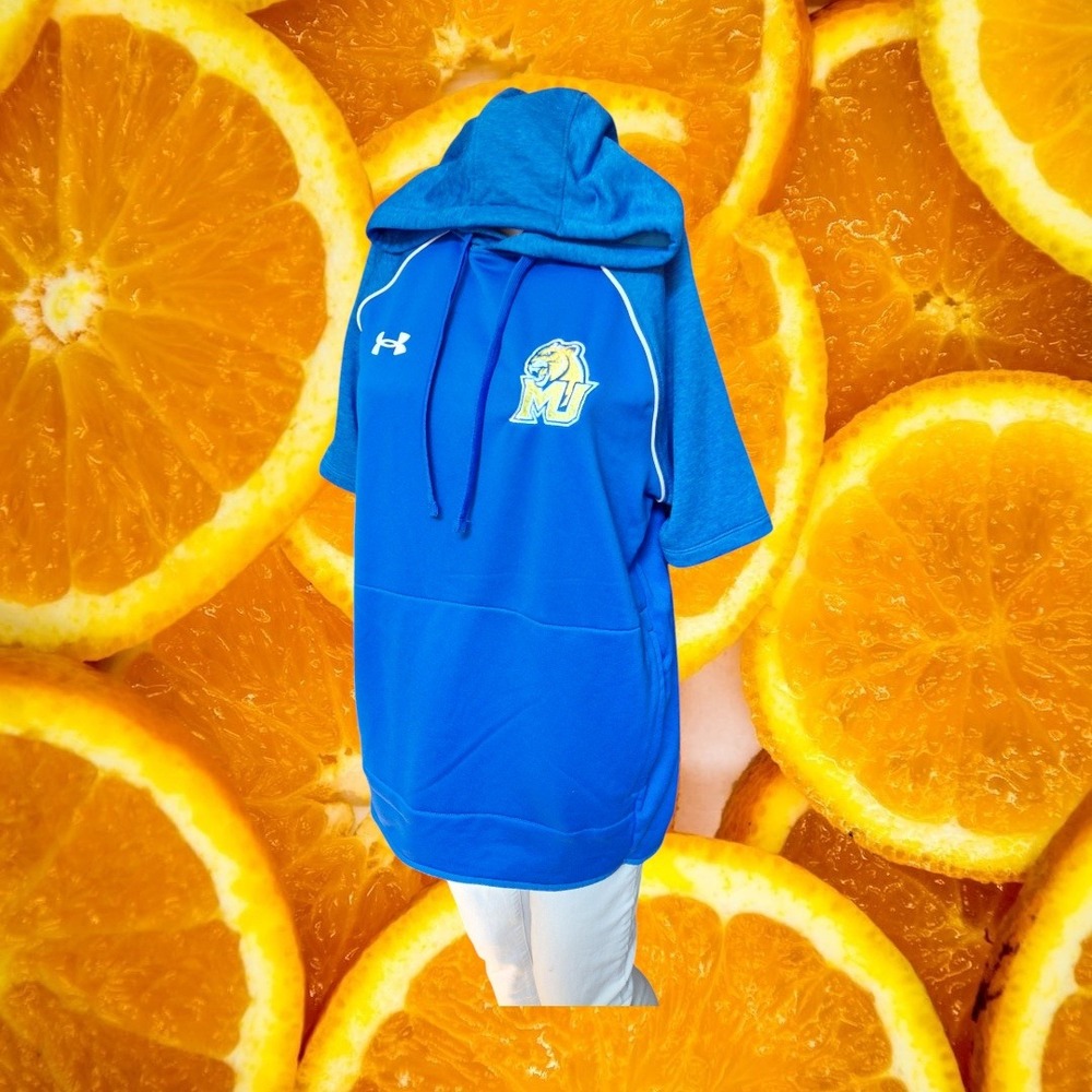 Under Armour Mens Medium Blue MU Tigers Short Sleeve Hoodie Athletic Sweatshirt